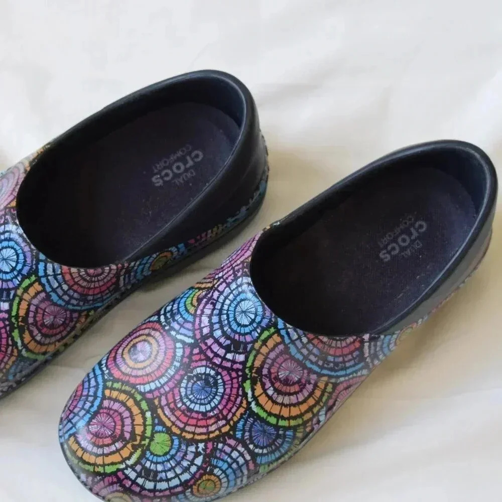 CROCS Neria Pro ll Colorful Slip On Nurse Clog Shoes Size 7W - Picture 5 of 6